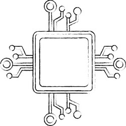 Processor circuit isolated icon Royalty Free Vector Image