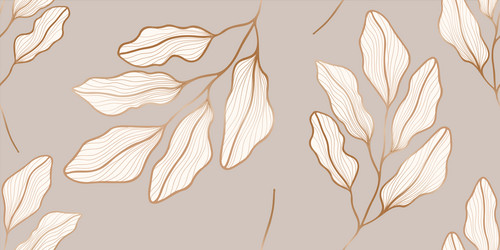 seamless loopable pattern with hand drawn leaves vector image