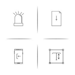 web and text simple linear icons set outlined vector image