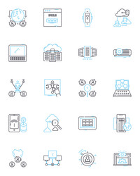 artificial computing linear icons set automation vector image