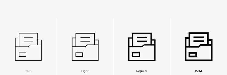 files icon thin light regular and bold style vector image