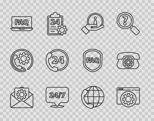 set line envelope setting browser information vector image