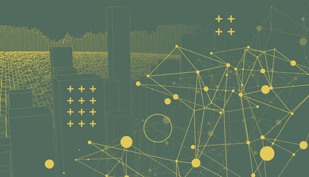 square pattern wireframe background futuristic vector image