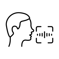 Access identification by voice line icon command vector