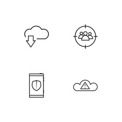 Cyber security linear icons set simple outline vector
