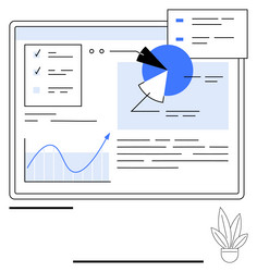 digital dashboard with charts graphs and text vector image