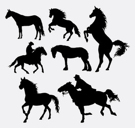 Horse Silhouette Collection Vector Image
