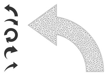 polygonal network rotate left icon with simple vector image