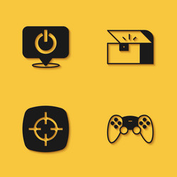Set power button game controller or joystick vector