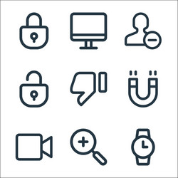 User interface line icons linear set quality vector