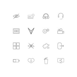 user interface linear thin icons set outlined vector image