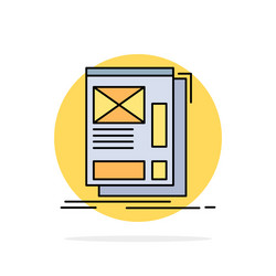 wire framing web layout development flat color vector image