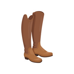 Brown Leather Riding Boots vector