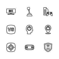 set line portable video game console power button vector image