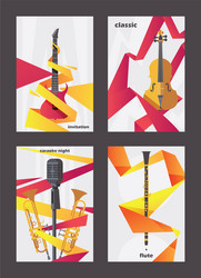 vertical cards dedicated to live music vector