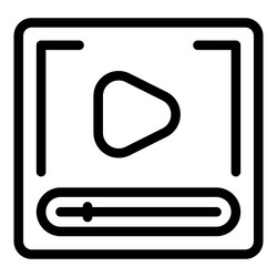 video player interface displaying a play button vector image