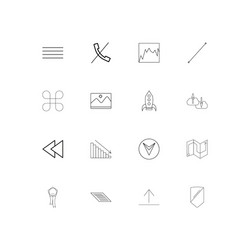 web linear thin icons set outlined simple vector image