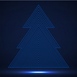 Abstract christmas tree of lines vector