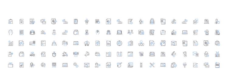 data mining line icons collection extraction vector image
