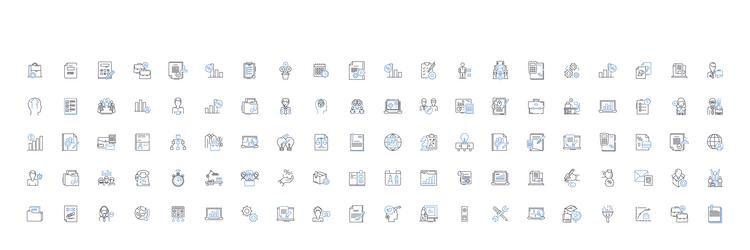 data mining line icons collection extraction vector