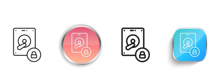hard disk icon thin linear regular and button vector image
