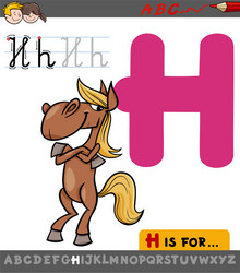 letter h with cartoon horse vector