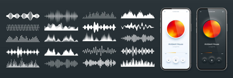 online audio player user interface smartphone app vector image