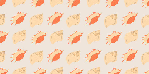sea shells fossils and mollusks seamless pattern vector image