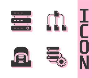 set server and gear data web hosting vector image