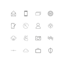 Web linear thin icons set outlined simple vector