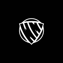 Wm logo monogram triangle shield and circle shape vector