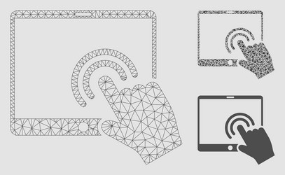 Double click tablet mesh wire frame model vector