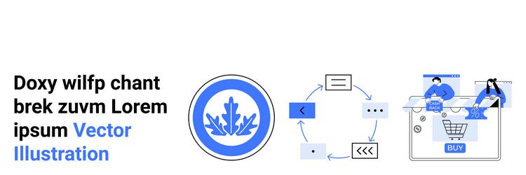 e-commerce process with data analysis and customer vector image