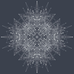 fractal element with compounds lines and dots big vector image