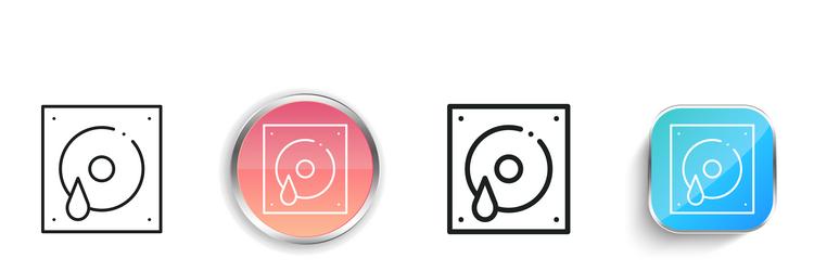 hard drive icon thin linear regular and button vector image