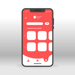 red abstract products ui ux gui screen for mobile vector image