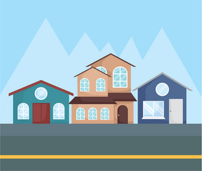 Row of houses design Royalty Free Vector Image