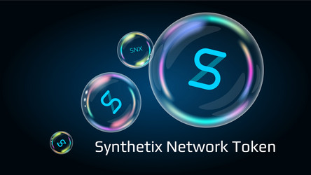 Synthetix network token snx symbol in soap bubble vector