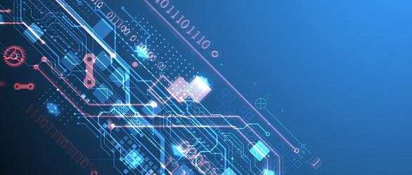 abstract circuit board on gradient color vector image