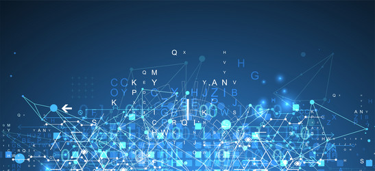abstract technology concept with plexus effect vector image