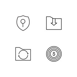 cyber security linear icons set simple outline vector image