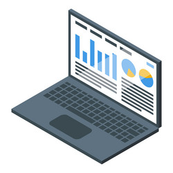 laptop showing statistical business data analysis vector image