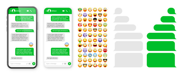 smartphone messaging app user interface design vector image