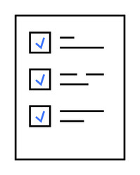 survey or to-do list document with three checkbox vector image
