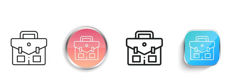 briefcase icon thin linear regular and button vector image