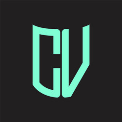 cv logo monogram with ribbon style design template vector image
