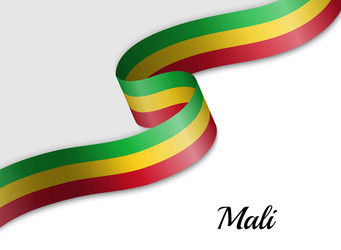 Mali Flag Ribbon vector