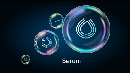 serum srm token symbol in soap bubble coin defi vector image