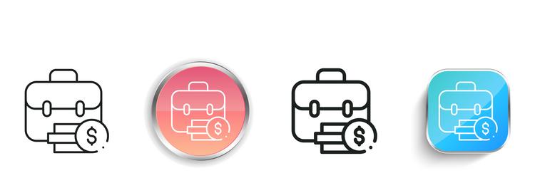 briefcase icon thin linear regular and button vector image
