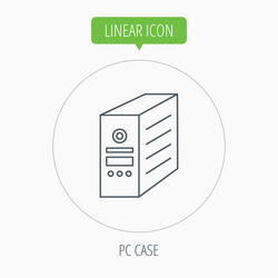computer server icon pc case or tower sign vector image